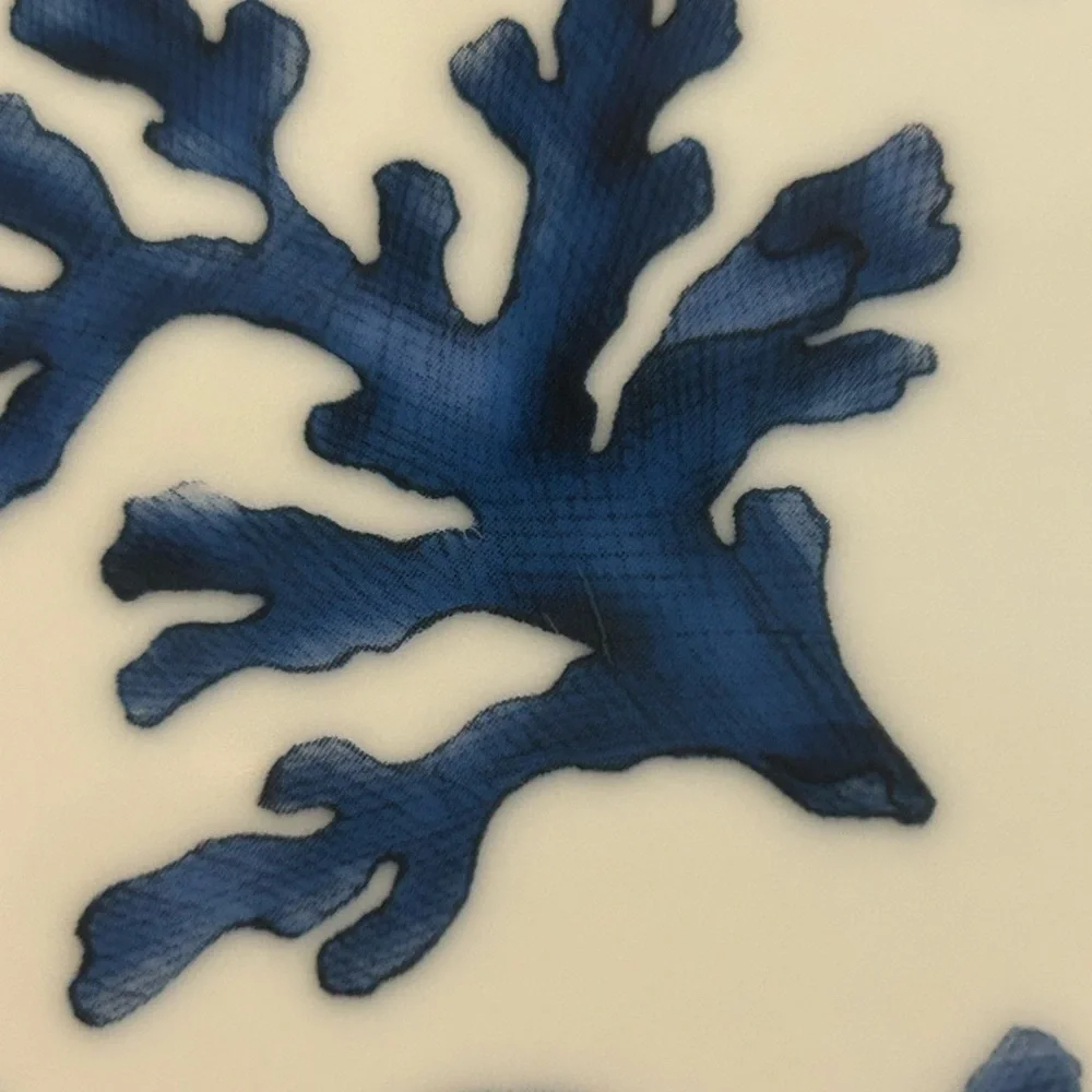 Z Gallerie Blue Coral 12” Ceramic Charger, Serving Plate. Retired EUC